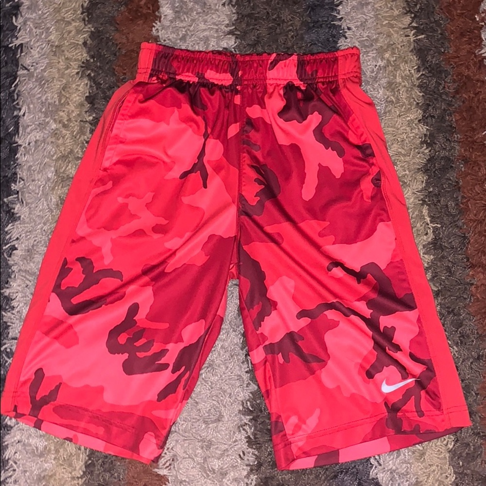 Red Camo Nike Youth Shorts